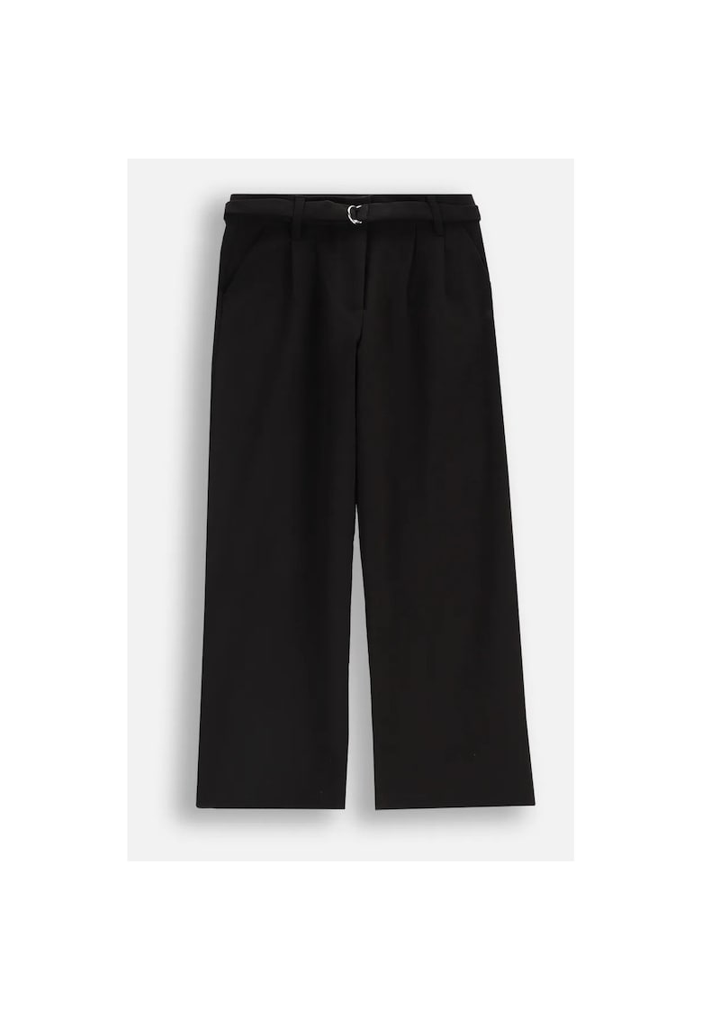 Pantaloni cu croiala ampla si curea decorativa