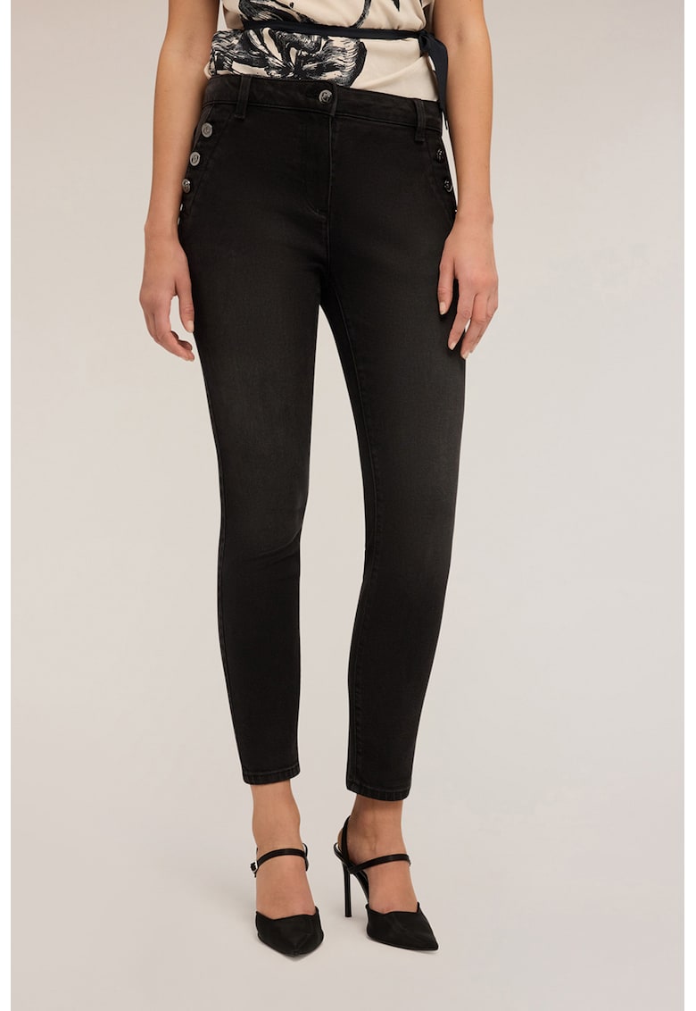 Blugi skinny cu talie medie - Negru