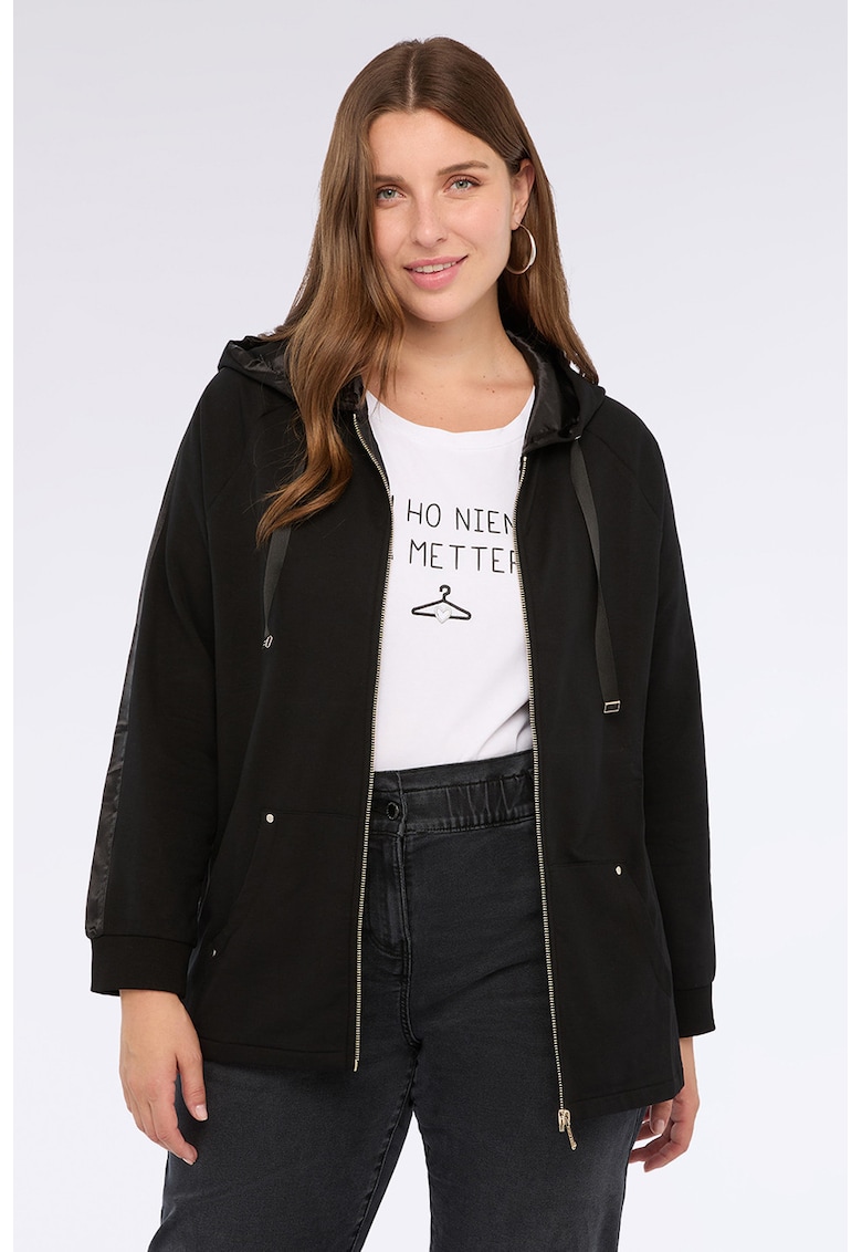 Hanorac cu terminatie asimetrica cu fermoar