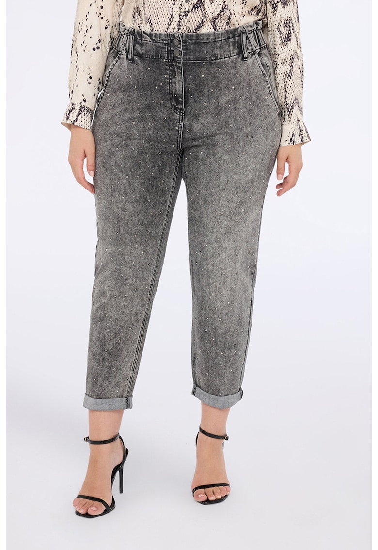 Blugi regular-fit cu paiete