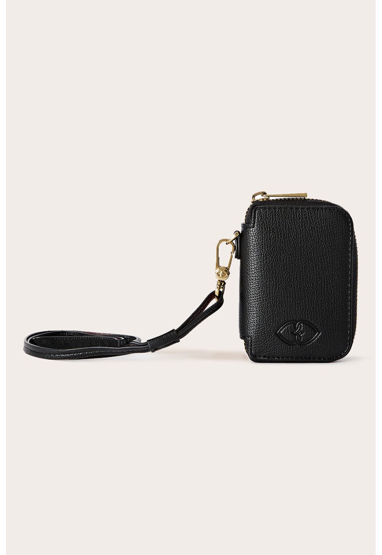 Portofel din piele ecologica cu bareta pentru incheietura - Negru