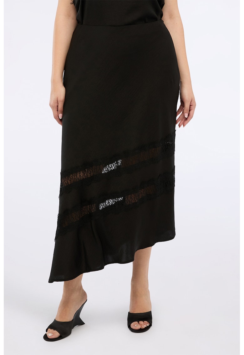 Fusta midi asimetrica cu dantela Fusta midi asimetrica cu dantela