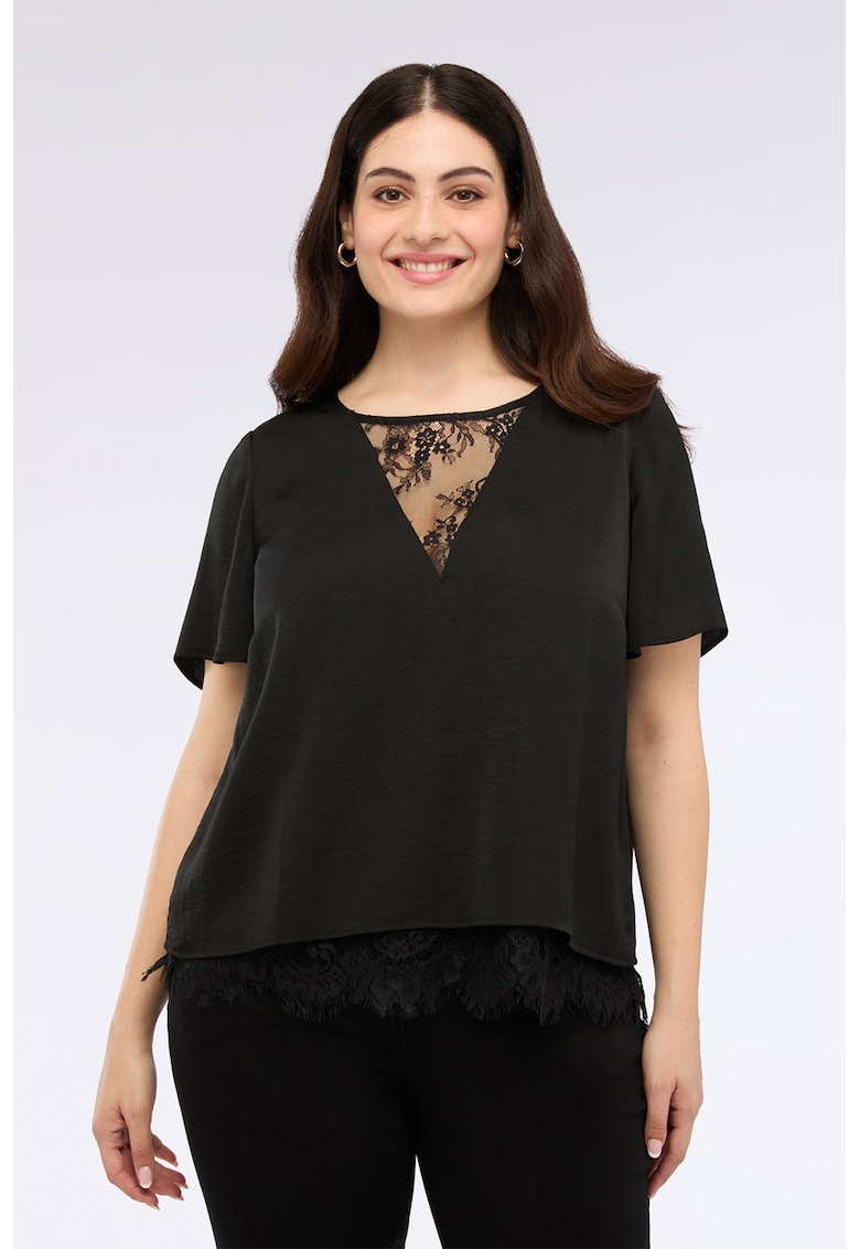 Tricou de satin cu dantela