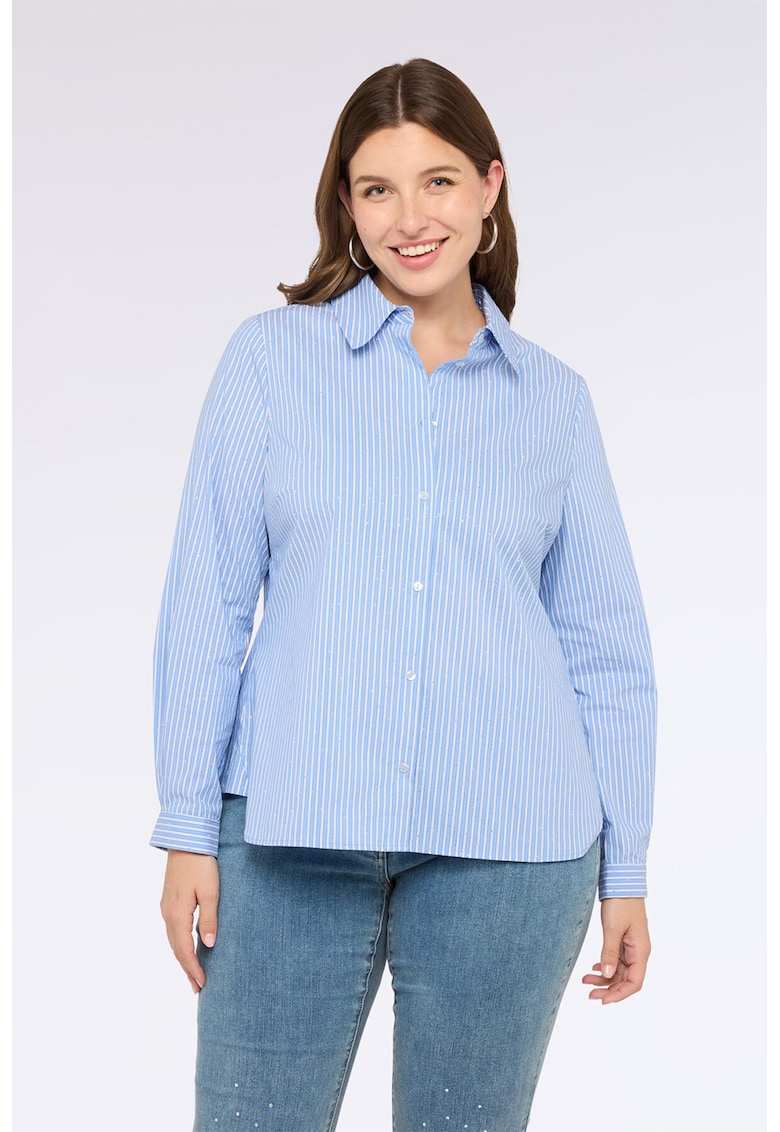 Camasa in dungi cu guler cu nasturi