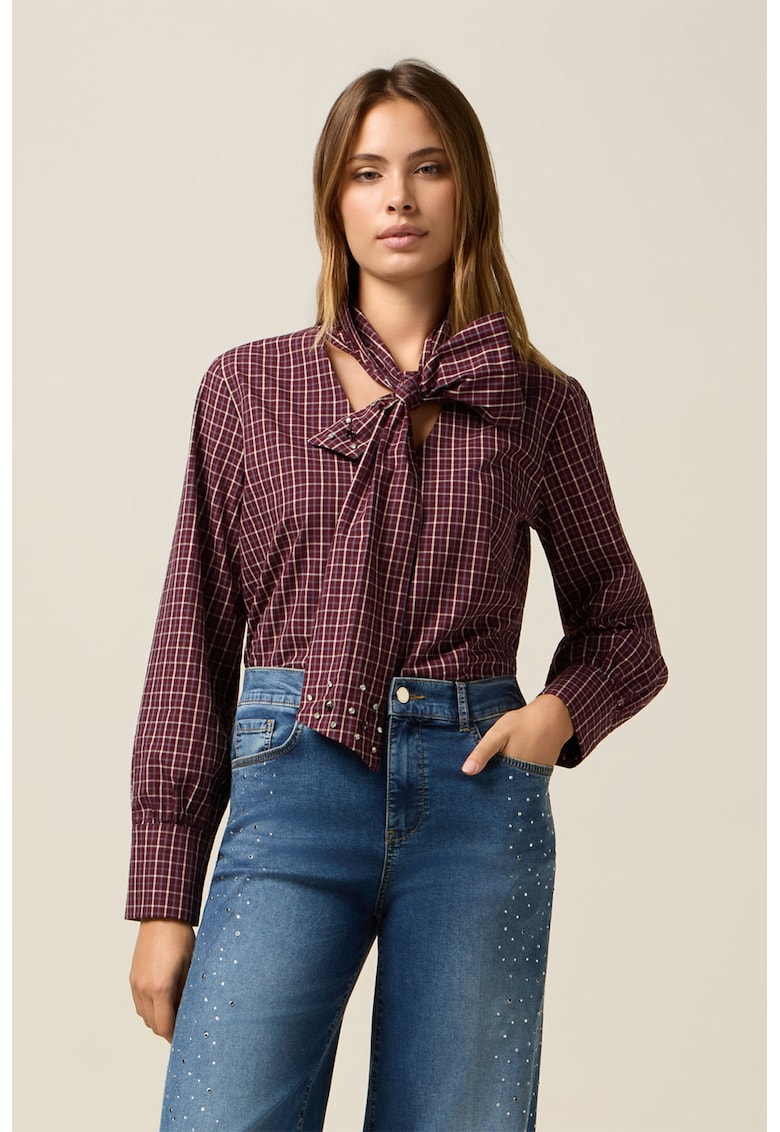 Bluza in carouri cu funda