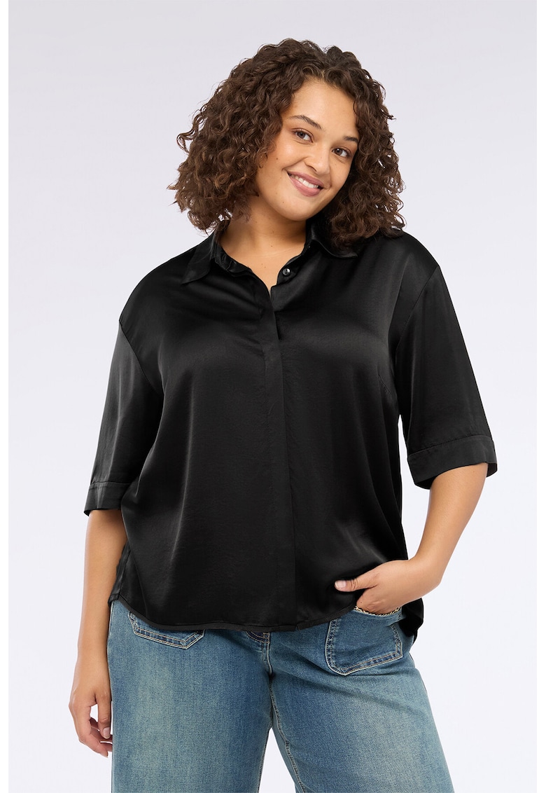 Camasa din satin cu maneci medii