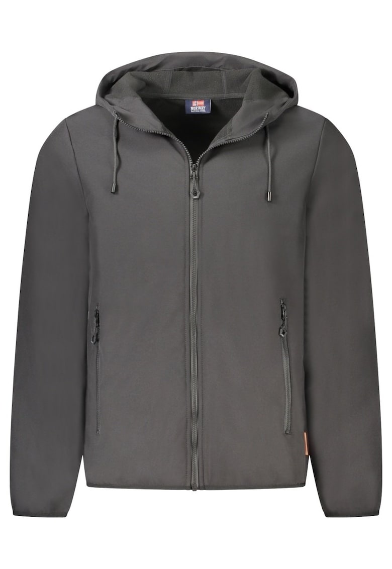 Jacheta barbati cu gluga si logo - negru - Jacheta barbati cu gluga si logo - negru -