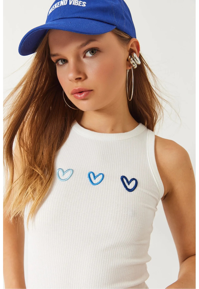 Maiou - Alb - Bumbac/Elastan Maiou - Alb - Bumbac/Elastan