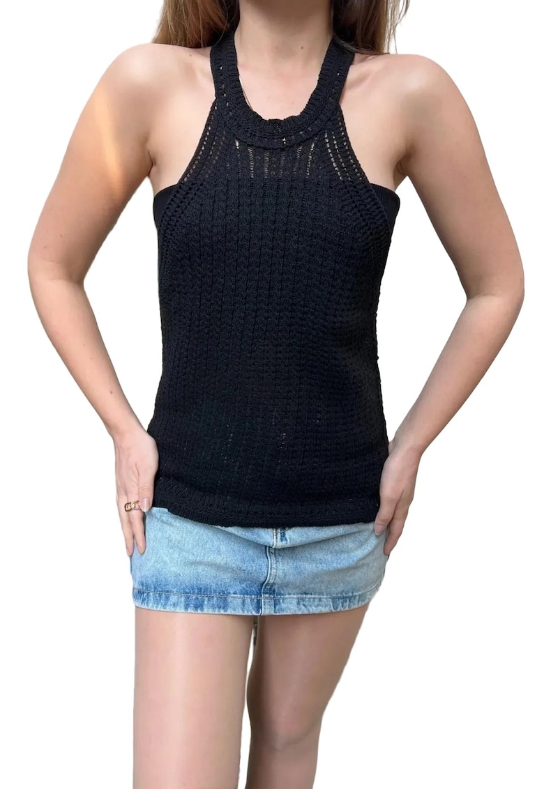 Top dama - HiCCUP - Poliester/Elastan - Negru -