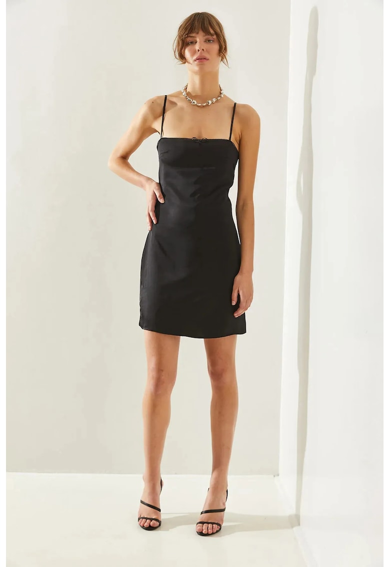 Rochie mini - HiCCUP - satin - negru