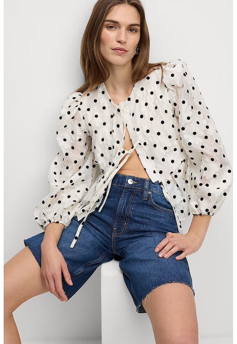 Marks Spencer Bermude de denim cu talie inalta - Albastru inchis