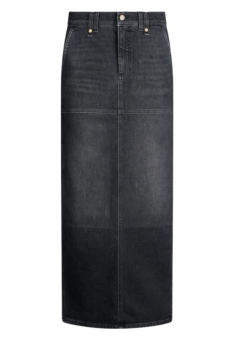 Fusta de denim cu slit lateral