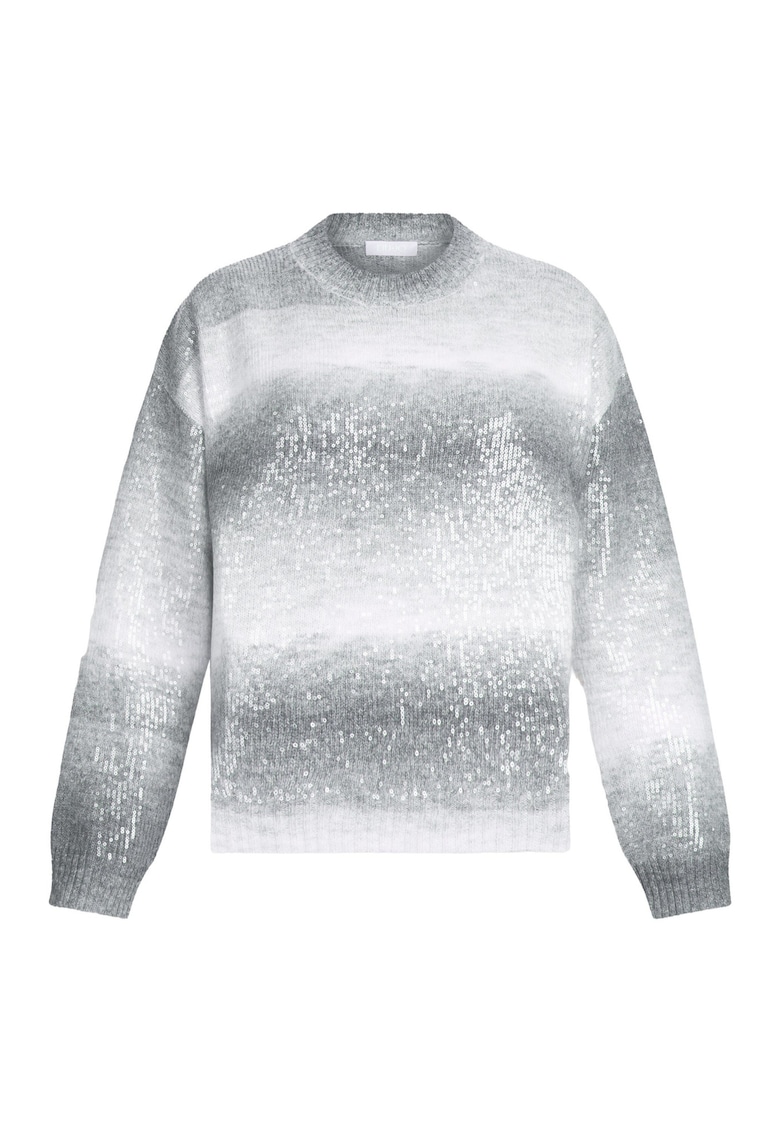 Pulover lejer cu paiete - Gri