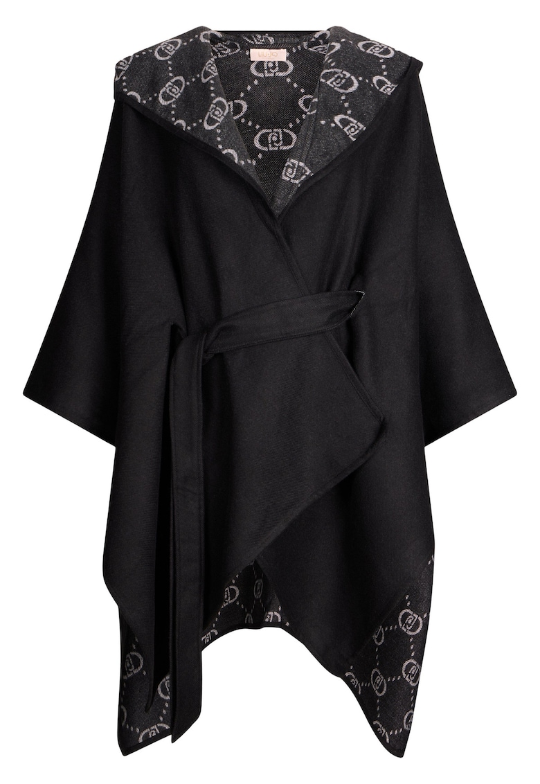 Poncho asimetric cu gluga