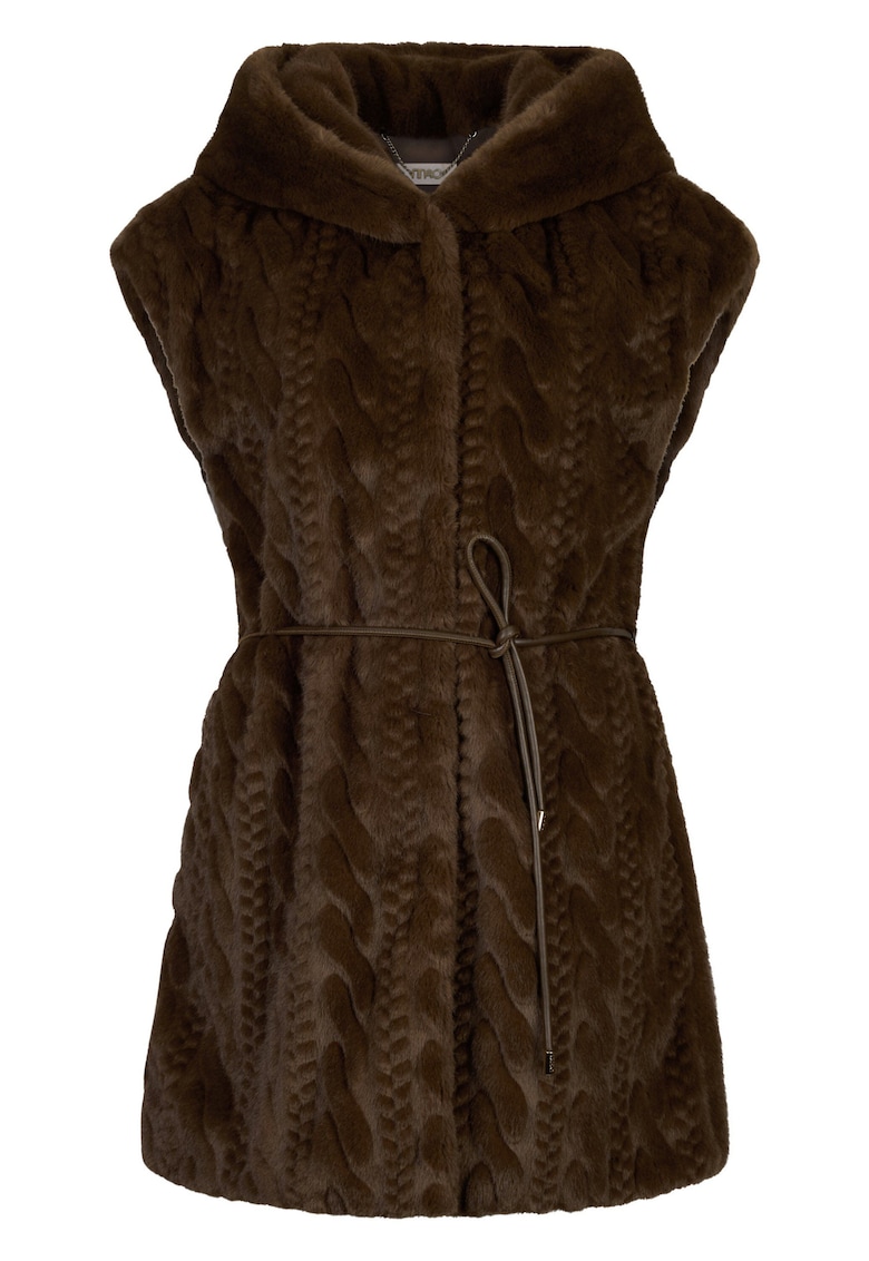 Vesta din blana sintetica si gluga