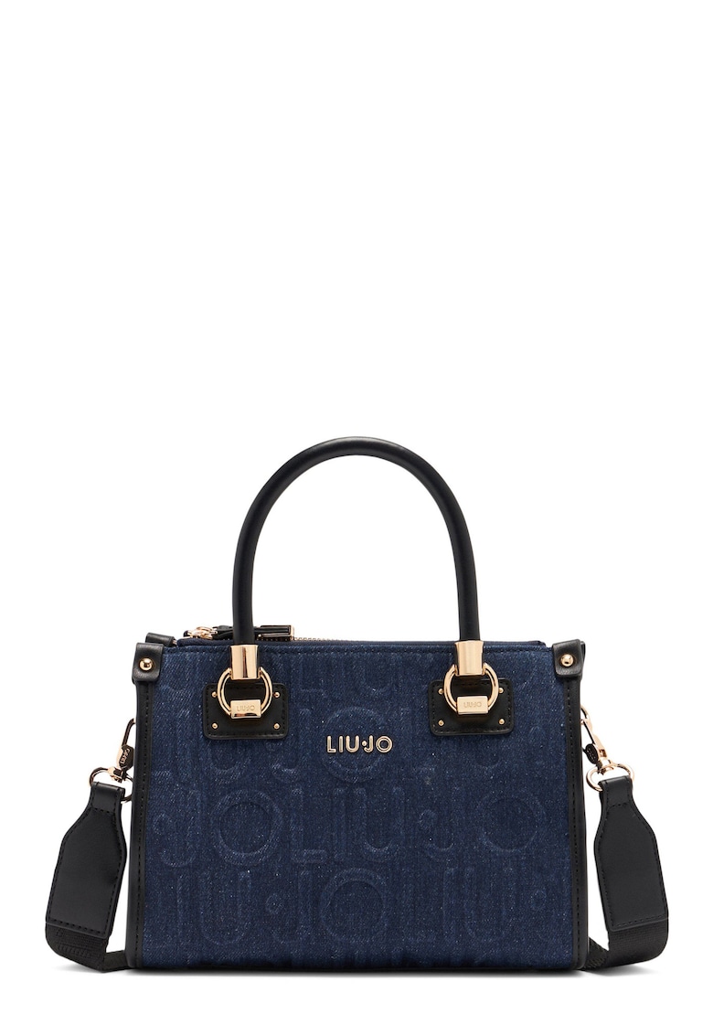 Geanta mica din denim cu maner - Bleumarin