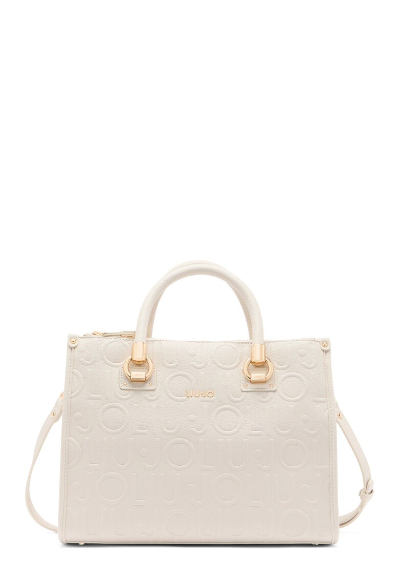 Geanta din piele ecologica cu bareta de umar - Bej deschis