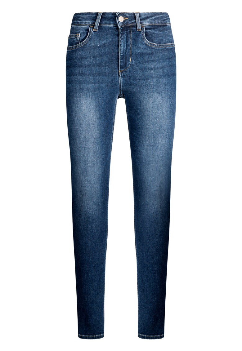 Blugi skinny cu talie inalta - Albastru inchis