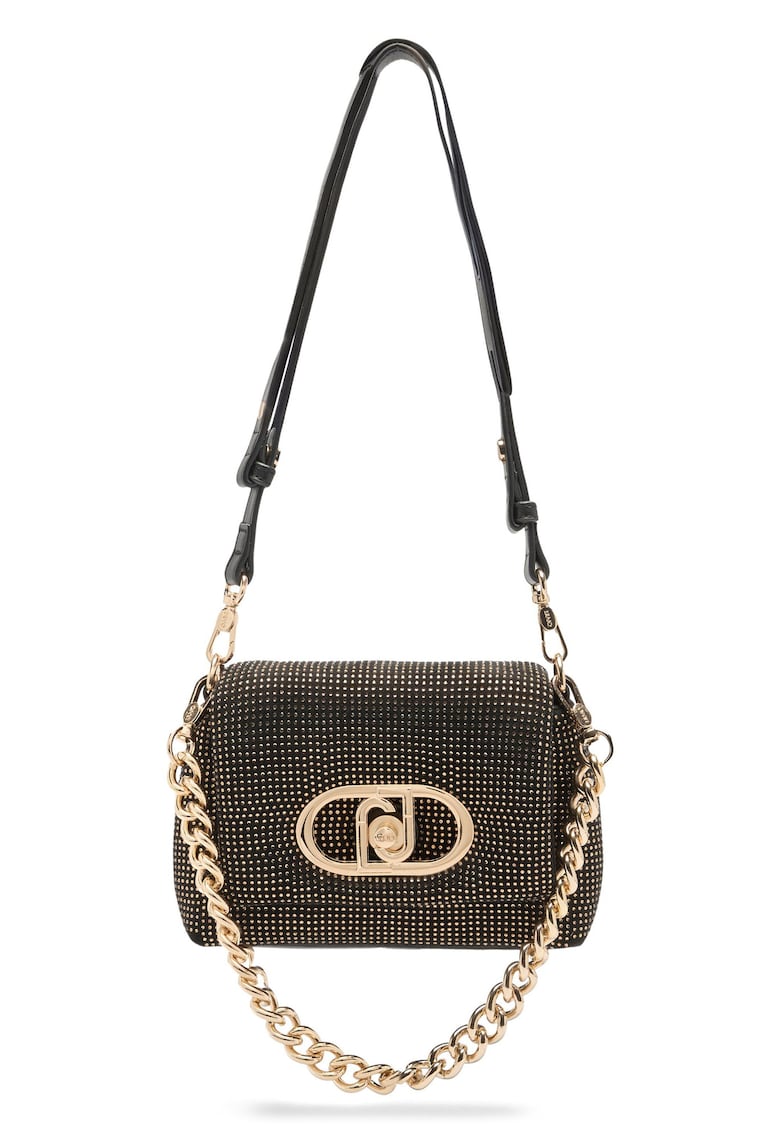 Geanta crossbody cu strasuri Lapuffy - Auriu/Negru