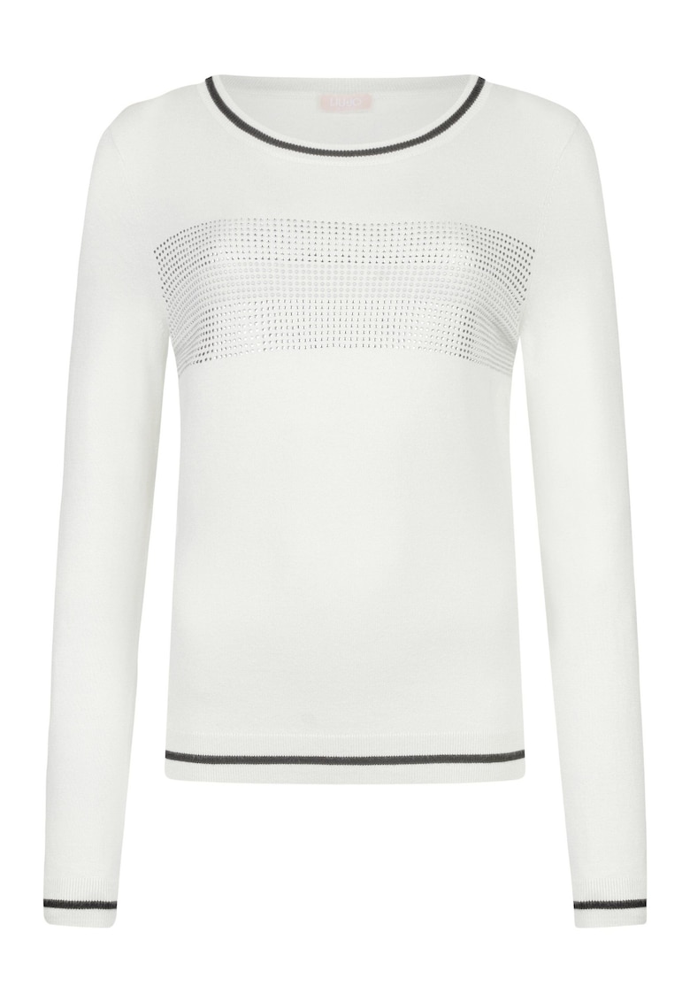 Pulover cu benzi subtiri contrastante