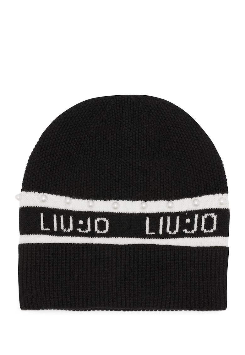 Caciula cu imprimeu logo - Negru