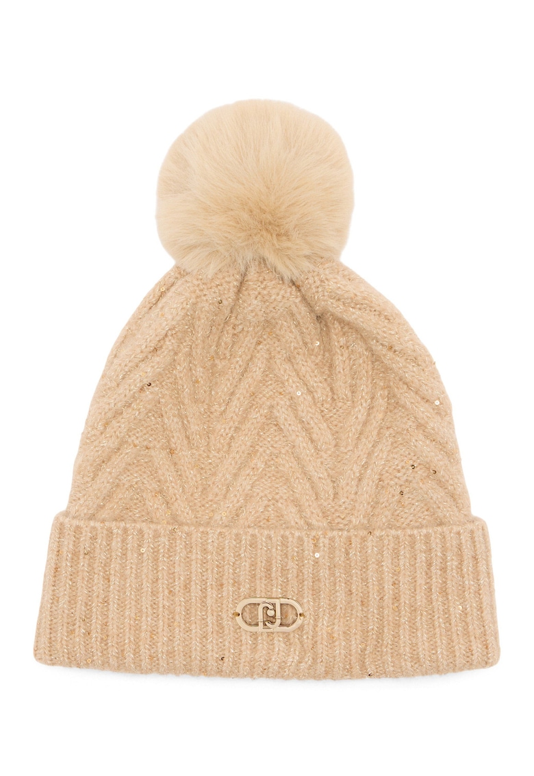 Caciula din amestec de lana cu ciucure - Bej