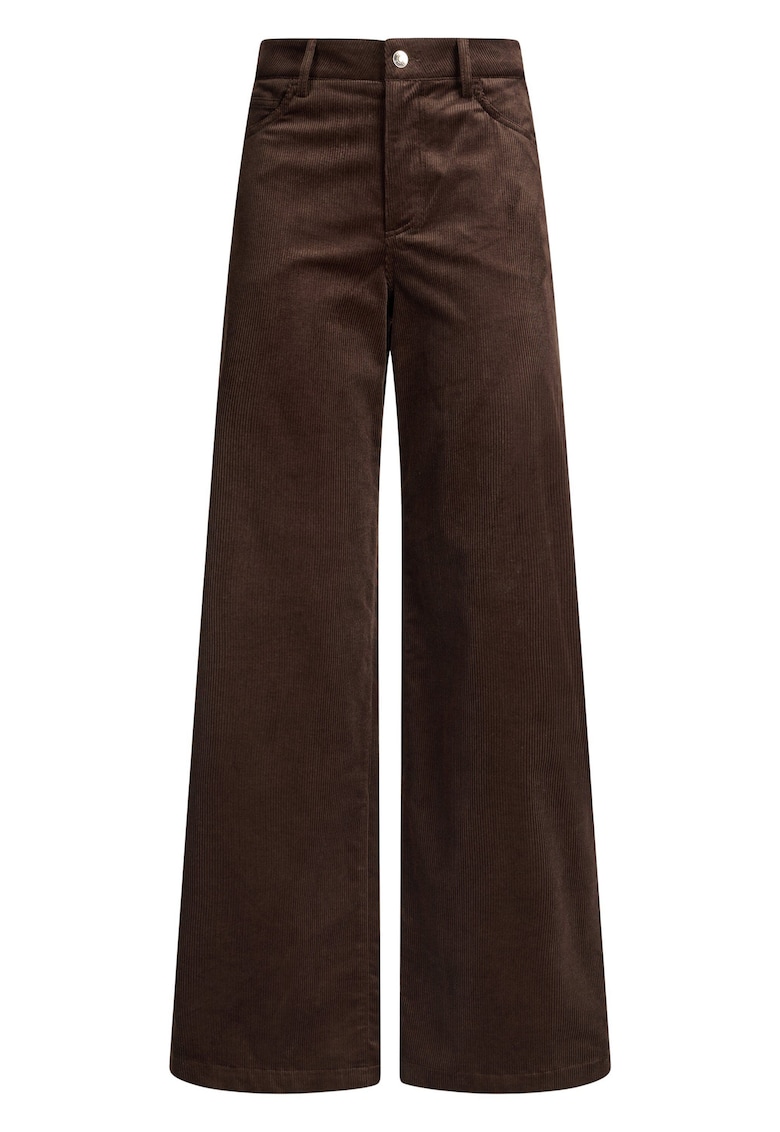 Pantaloni evazati din amestec de modal - Maro