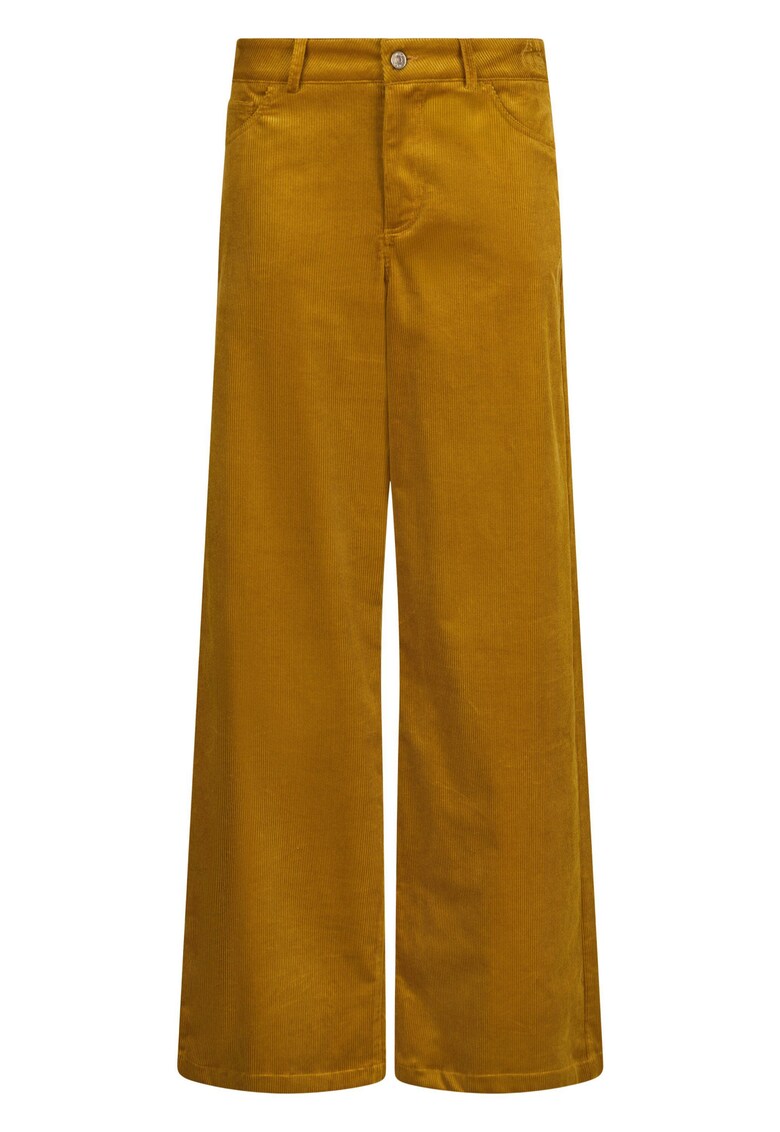 Pantaloni evazati din amestec de modal - Galben mustar