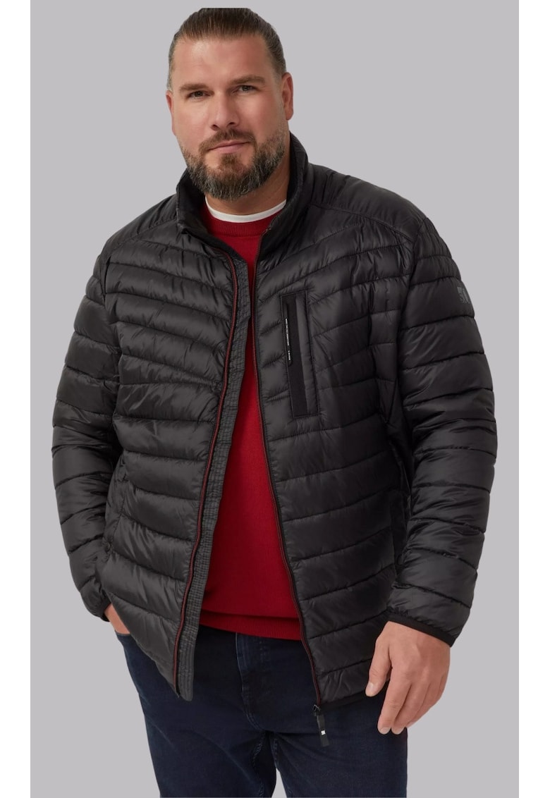 s.Oliver Big Sizes Jacheta barbati - fara gluga cu buzunare oblice si croiala Regular fit - Negru