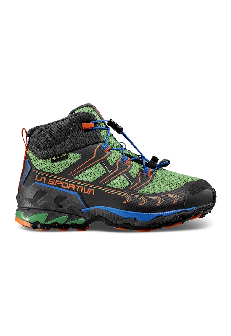 Pantofi sport mid-cut din material textil pentru drumetii Ultra Raptor II - Verde/Negru/Portocaliu mandarina