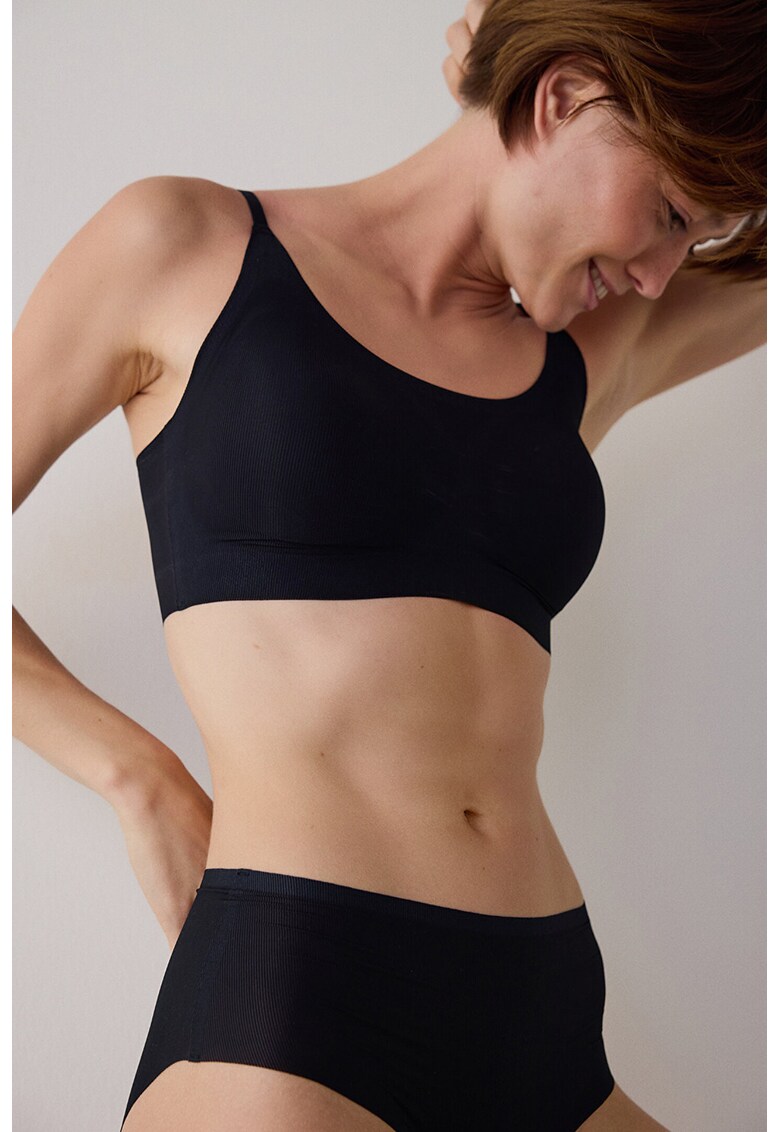 Bustiera uni cu bretele inguste - Negru