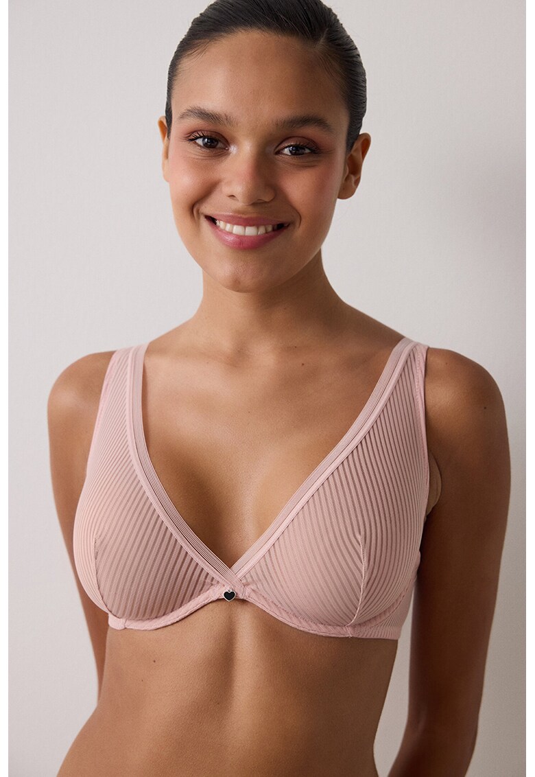 Sutien cu sustinere metalica si model in dungi - Piersica