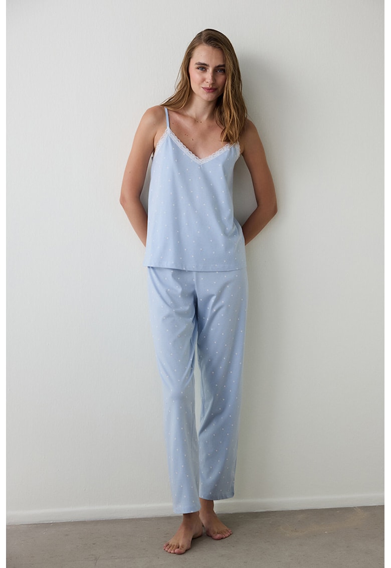 Pijama de bumbac cu buline