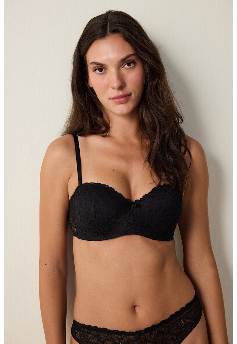 Sutien balconette cu strat exterior din dantela