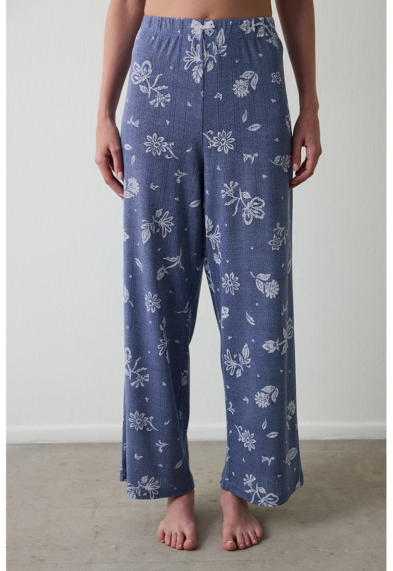 Pantaloni de pijama cu model floral
