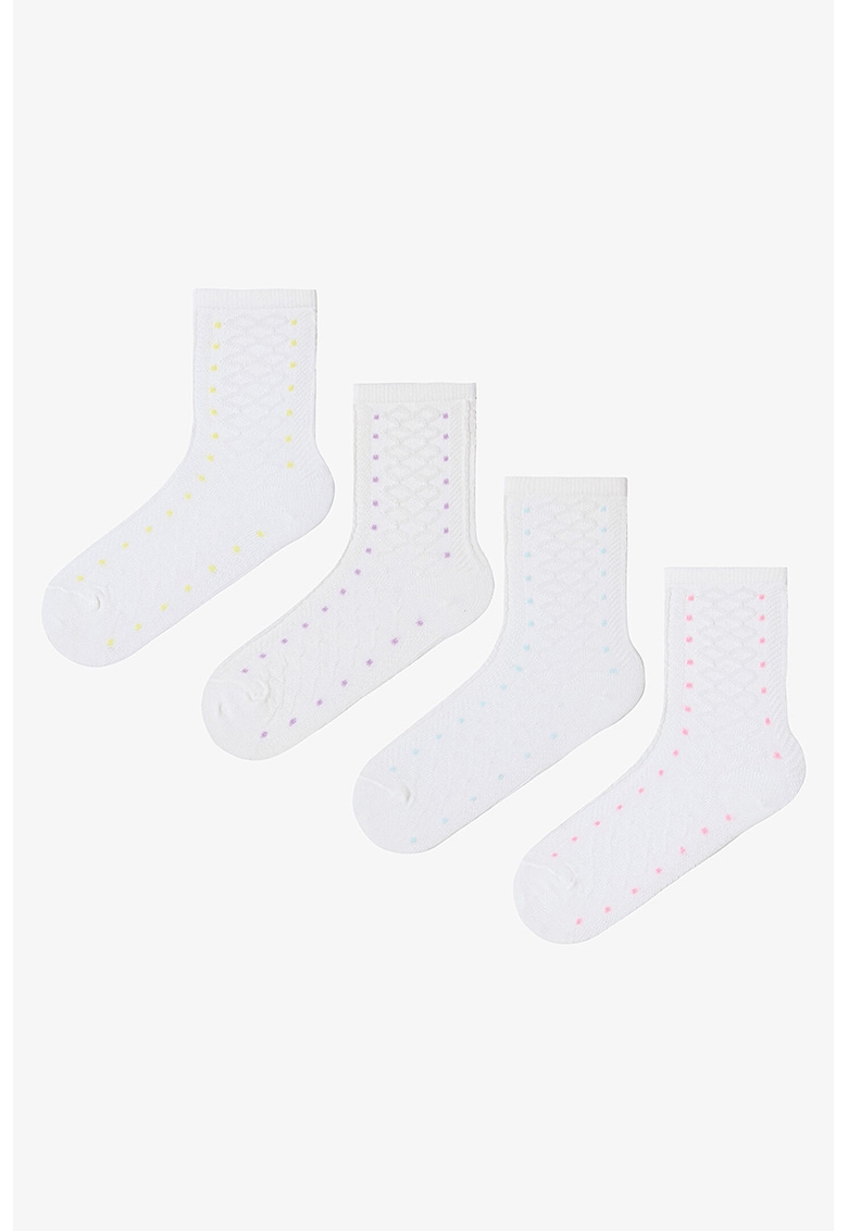 Set de sosete scurte cu detalii cu buline - 4 perechi Set de sosete scurte cu detalii cu buline - 4 perechi