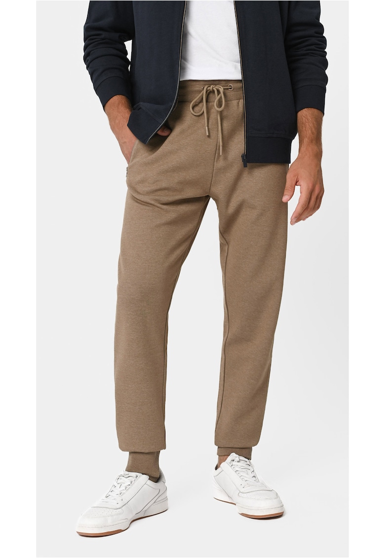 Pantaloni jogger de bumbac N-Ben - bej - cu snur
