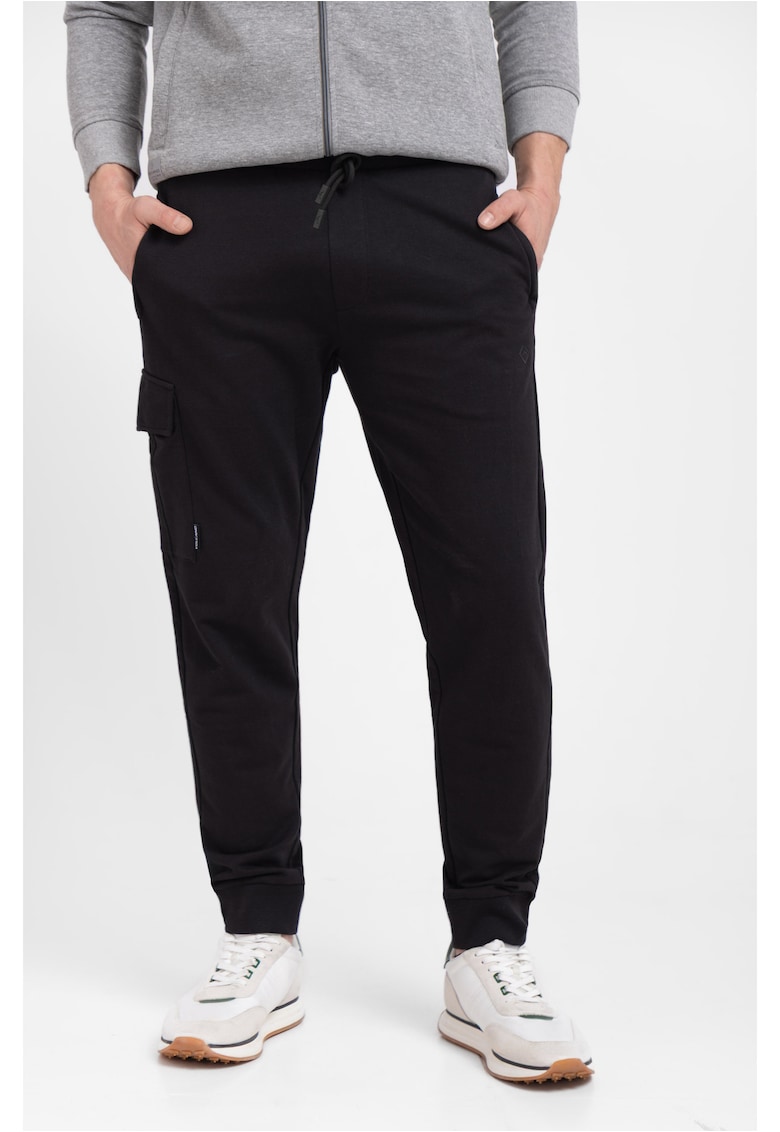 Pantaloni cargo jogger cu snur N-Save - bumbac - negru