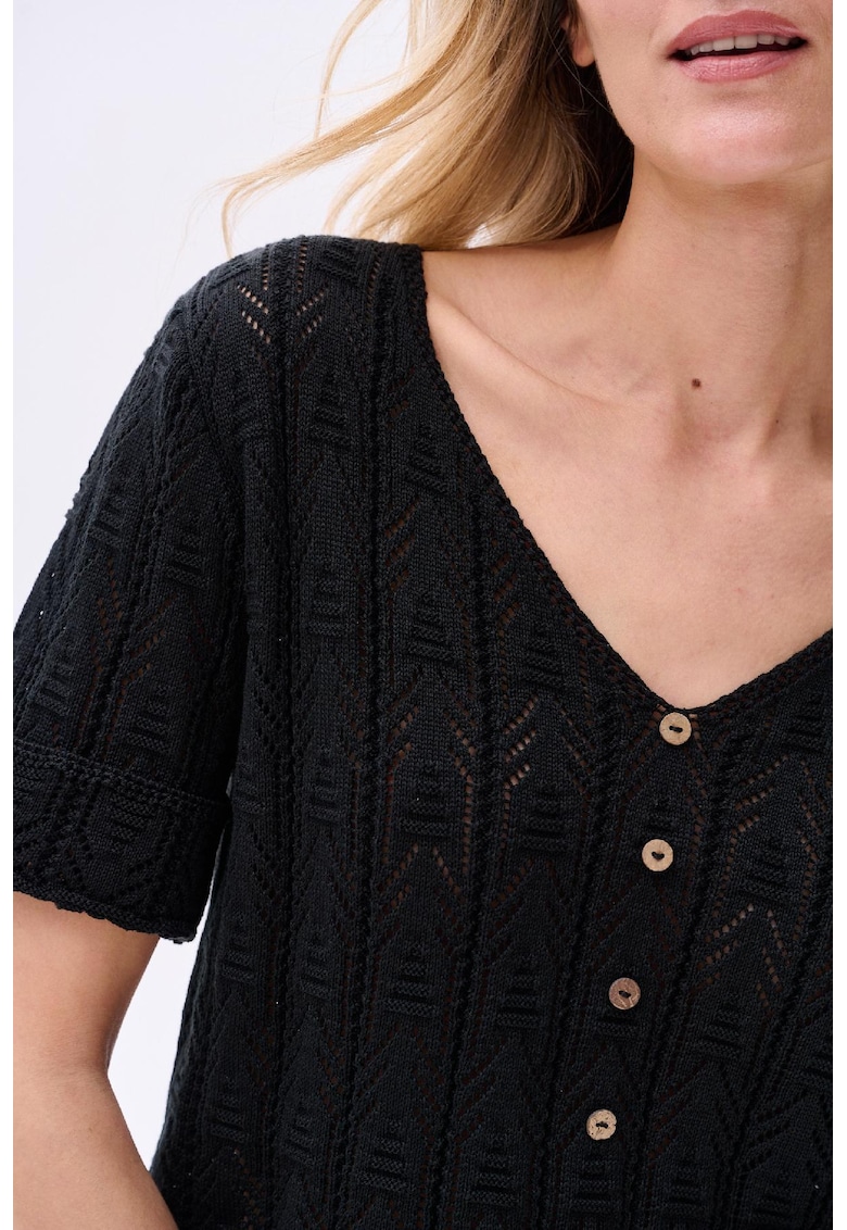 Bluza tricotata cu decolteu in V