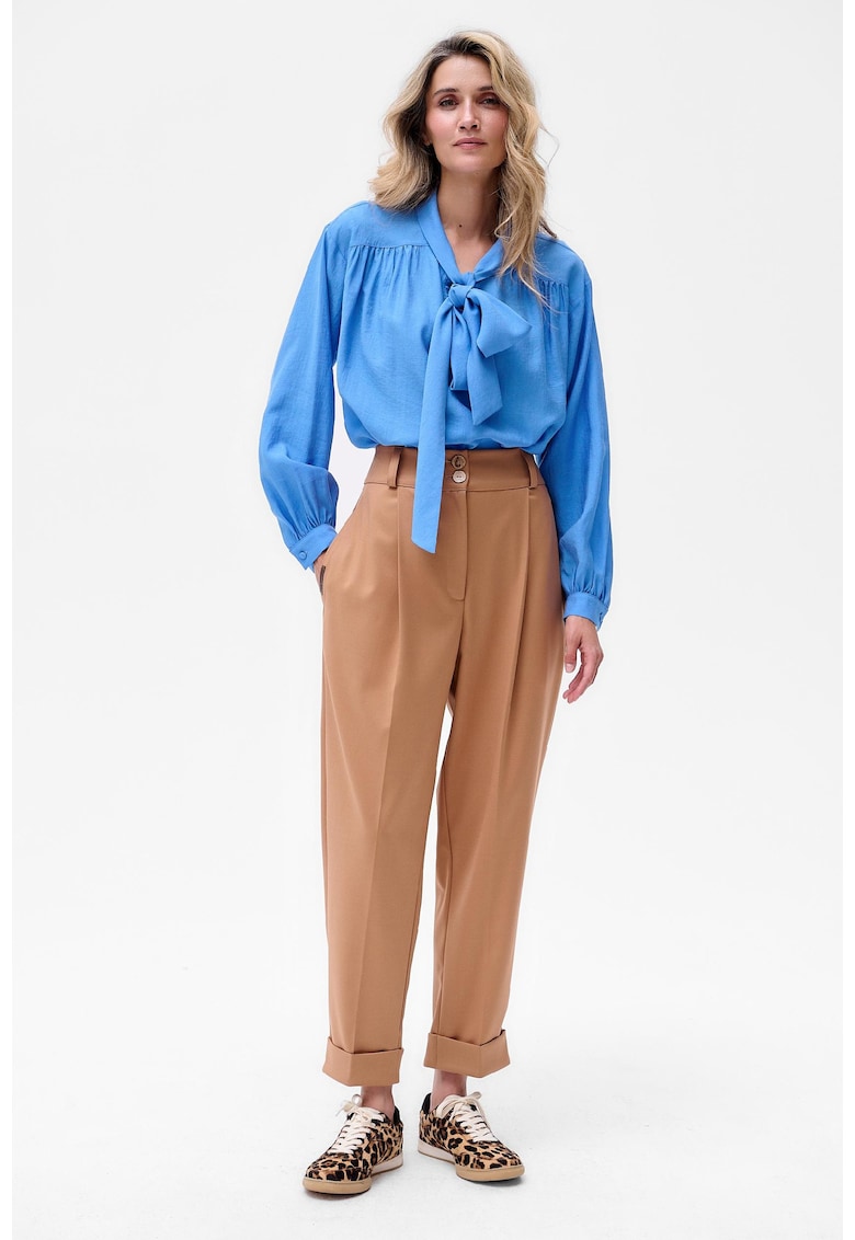 Pantaloni conici Hilton cu talie inalta