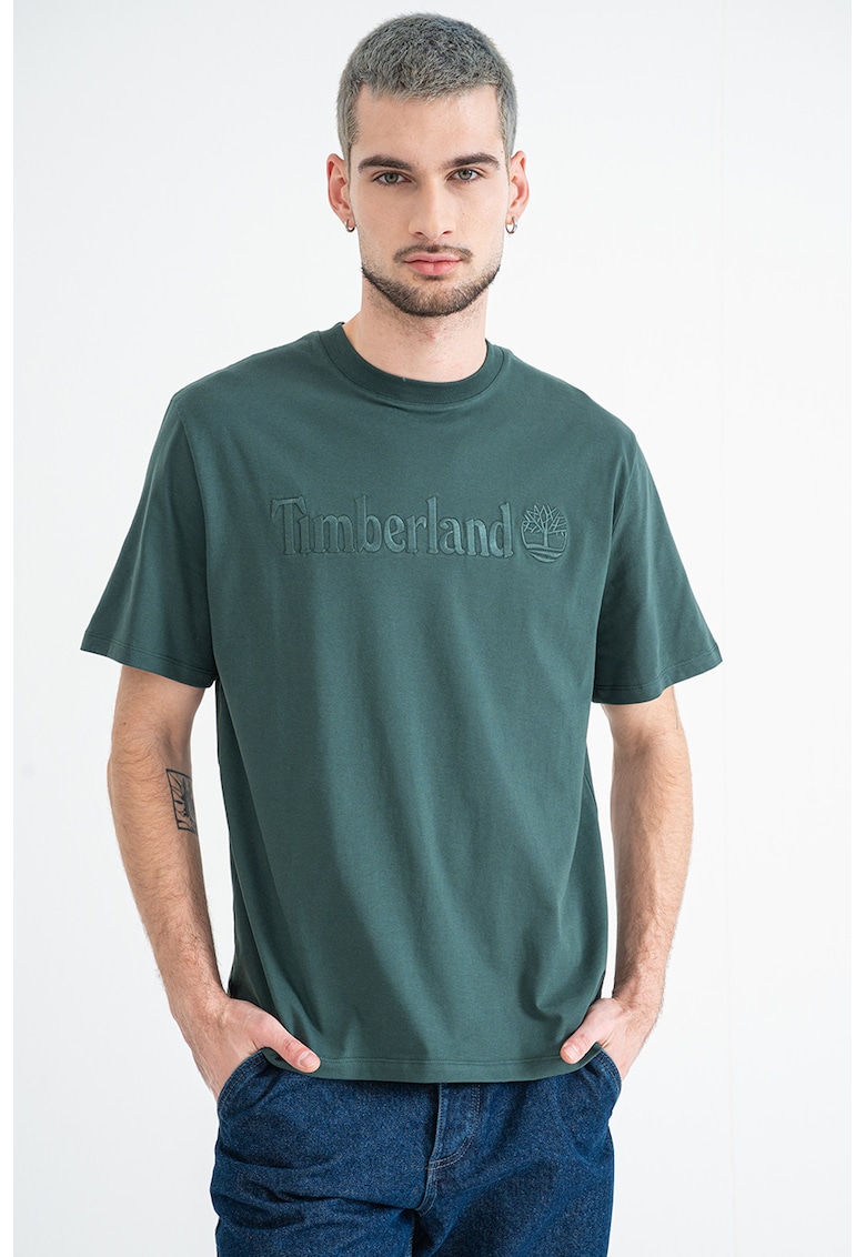 Tricou de bumbac Hampthon - Verde padure