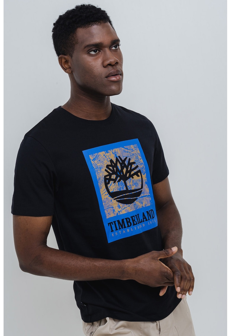 Tricou cu decolteu la baza gatului si imprimeu contrastant Tricou cu decolteu la baza gatului si imprimeu contrastant