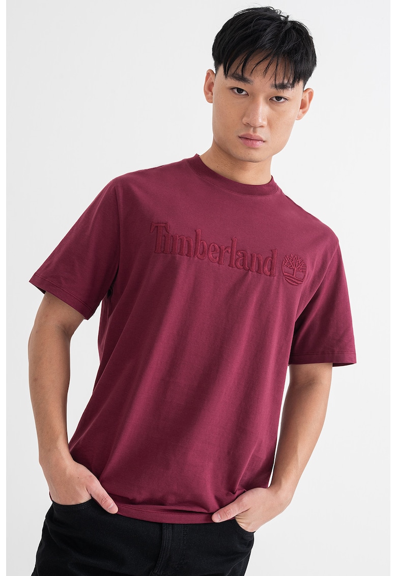 Tricou de bumbac Hampthon - Visiniu