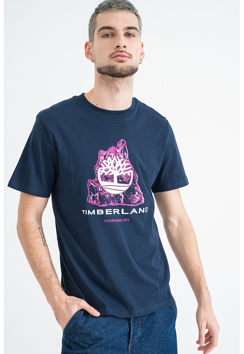 Tricou din bumbac cu logo Seasonal Tree