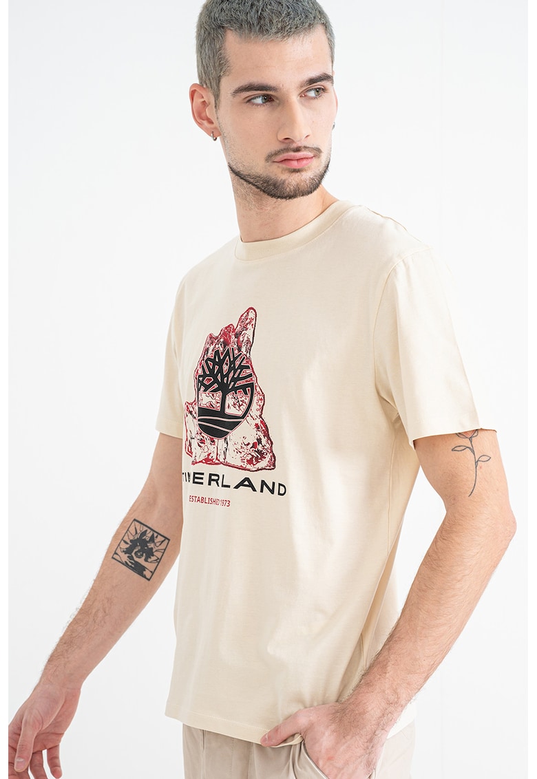 Tricou din bumbac cu logo Seasonal Tree