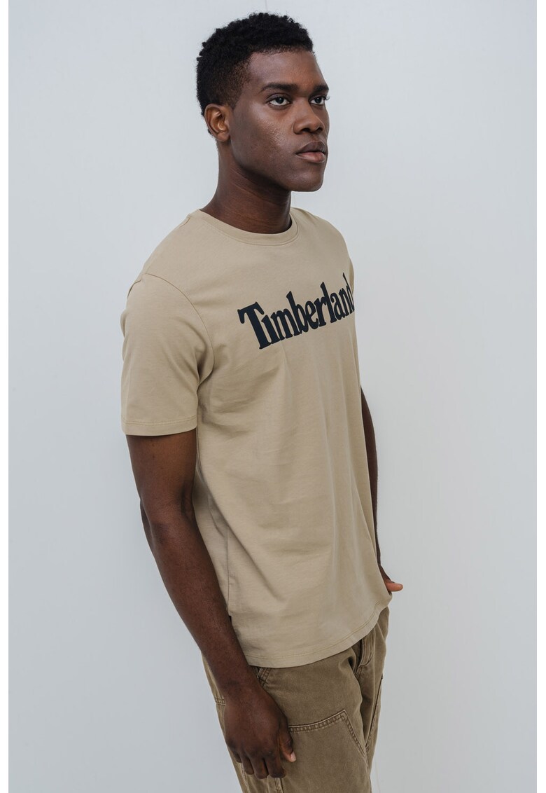 Tricou cu imprimeu logo Linear - Negru/Verde pal