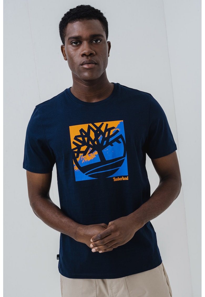 Tricou de bumbac cu imprimeu logo pe piept Tricou de bumbac cu imprimeu logo pe piept