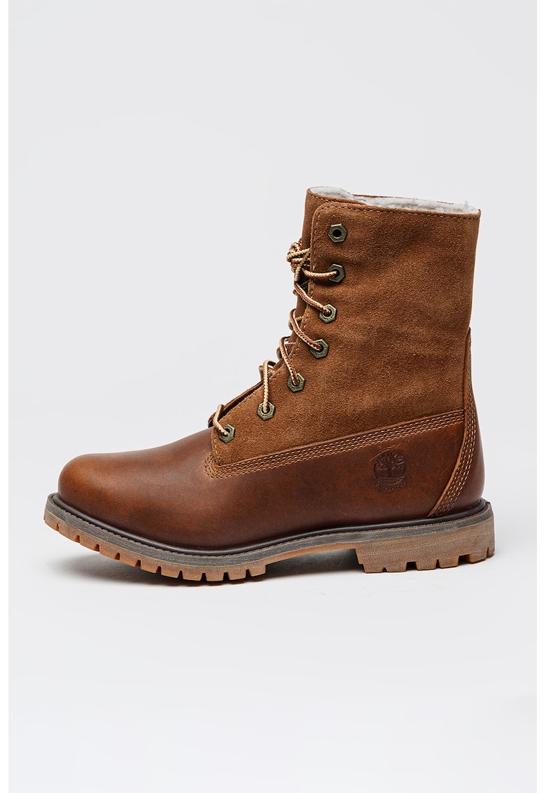 Bocanci impermeabili de piele cu captuseala teddy