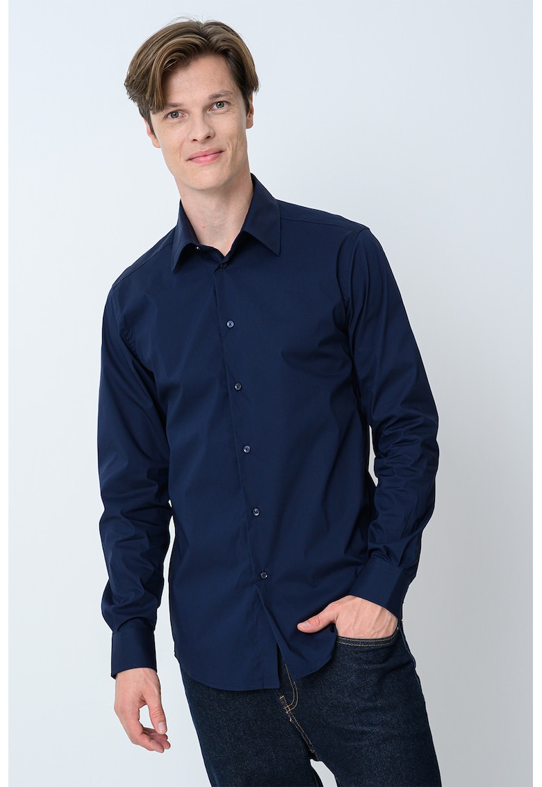 Camasa din amestec de bumbac cu guler clasic