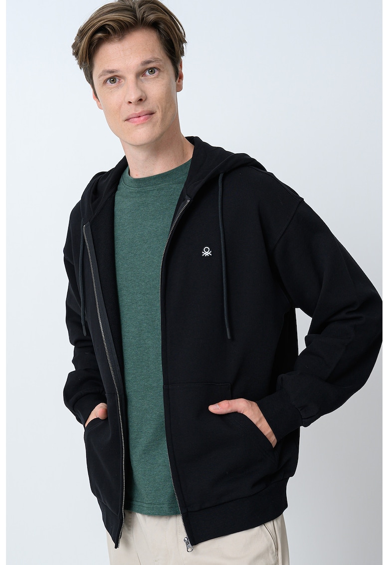 Hanorac din amestec de bumbac cu fermoar